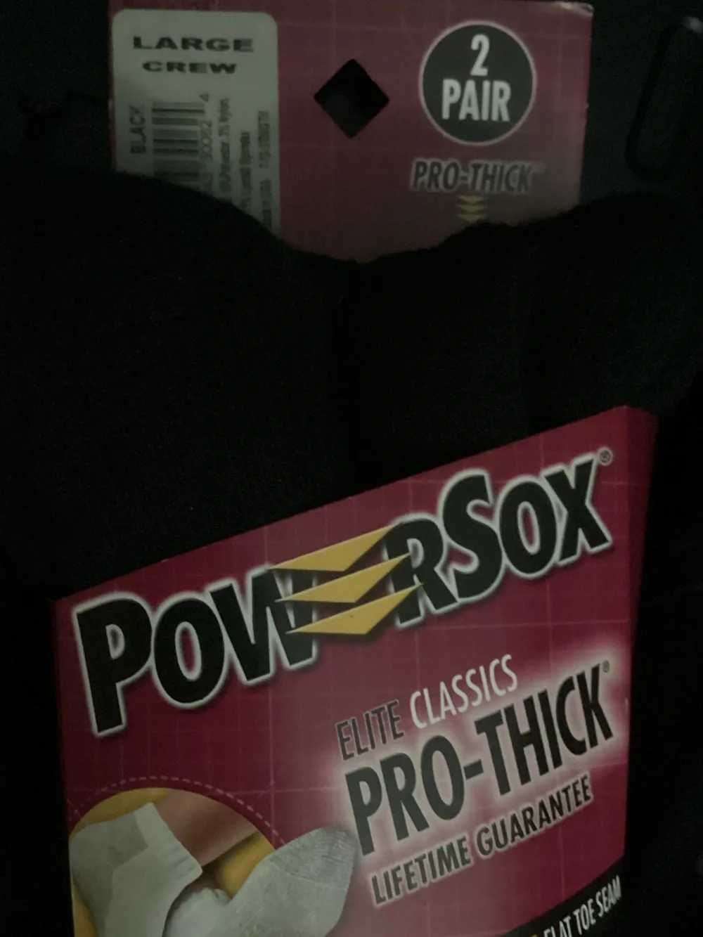 PowerSox Black Crew Sweater Socks - Pro-Thick Cushion
